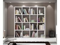 Foto parete libreria per arredi in stile moderno contemporaneo color bianco frassinato