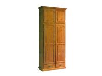 Foto armadio in legno massello di pino 2 ante 2 cassetti con sopralzo per arredi in stile rustico country