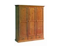 Foto armadio in legno massello di pino 3 ante 3 cassetti per arredo rustico case alberghi hotel b&b