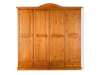 Foto armadio 4 ante 4 cassetti in legno massello di pino per arredi alberghi hotel o case private
