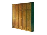 Foto armadio in legno massello di pino con sopralzo 5 ante 5 cassetti per arredamenti rustici