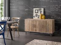 Foto credenza 3 ante moderna in legno di pregio di ontano beige