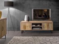 Foto base porta tv in legno di pregio ontano beige