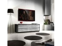 Foto porta tv 4 cassetti in legno bicolore in stile moderno contemporaneo