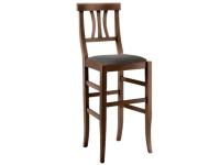 Foto sgabelli in legno per arredo contract bar pizzeria ristorante con schienale seduta imbottita stile classico arte povera