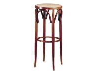 Foto sgabello alto pizzeria thonet in legno di faggio massello con seduta in paglia di vienna