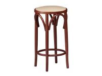 Foto sgabello in legno per arredo pub bar ristorante stile thonet bistrot con seduta in paglia di vienna