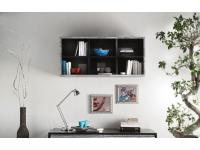 Foto pensile in legno 6 vani a giorno, bicolore