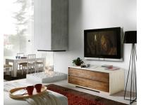 Foto porta tv in legno con 2 cassetti bicolore in stile moderno contemporaneo
