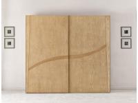 Foto armadio in legno 2 ante scorrevolli e cassettiera interna