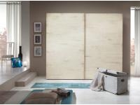 Foto armadio in legno 2 ante scorrevoli e cassettiera interna