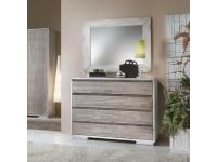 Foto comò in legno 4 cassetti bicolore per arredamenti in stile moderno contemporaneo