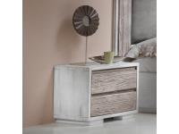 Foto comodino in legno 2 cassetti bicolore per arredamenti in stile contemporaneo moderno