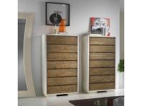 Foto cassettiera in legno 7 cassetti bicolore per arredamenti in stile moderno contemporaneo