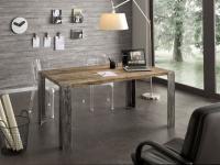 Foto tavolo in legno di rovere patina grigia