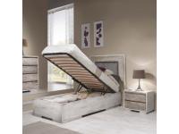 Foto letto singolo in legno con contenitore per arredamenti in stile moderno