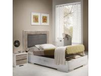 Foto letto in legno con contenitore a una piazza e mezza in stile moderno contemporaneo