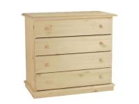 Foto comò 4 cassetti in legno massello di pino per arredamenti rustici alberghi hotel case private