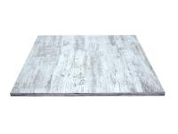 Foto piano tavolo in melaminico colore bianco consumato stile vintage per arredo ristorante bar pizzeria