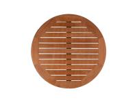 Foto piano tavolo per arredamento esterno bar pasticceria ristorante pizzeria in legno di teak tondo