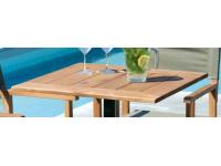 Foto piano 70x70 in legno di acacia per uso esterno bar ristorante piscina terrazze stabilimento balenare