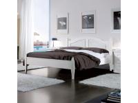 Foto letto matrimoniale in legno, bianco spazzolato