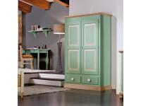 Foto armadio 2 ante 2 cassetti in legno massello di abete per arredamenti in stile rustico country provenzale