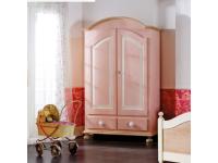 Foto armadio 2 ante 2 cassetti rustico country color rosa in abete massello