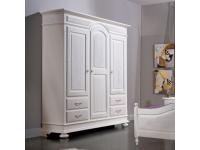 Foto armadio 3 ante 4 cassetti in legno di abete bianco spazzolato stile rustico country provenzale