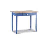 Foto scrittoio 1 cassetto stile rustico country in abete massello color blu e naturale