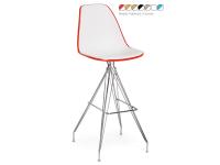 Foto sgabelli gambe in metallo e seduta e schienale in polipropilene per arredo bar ristorante pizzerie