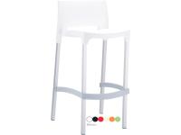 Foto sgabelli alti in polipropilene con gambe in alluminio per arredi in stile moderno per b&b hotel ristorante uso esterno.