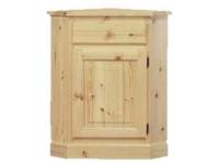 Foto base angolo in stile rustico 1 anta e 1 cassetto in legno di pino massello