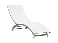 Foto lettino onda per mare piscina in alluminio e textilene colore tortora o ecrù