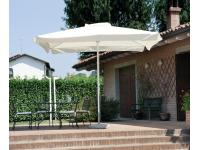 Foto ombrellone uso contract quadrato 3×3 mt. fusto color bianco