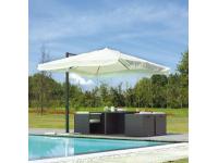 Foto ombrellone palo decentrato 3x3 mt palo antracite e copertura color ecrù