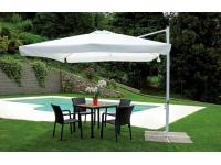 Foto ombrellone quadrato per arredo piscine ristoranti alberghi palo bianco copertura bianca