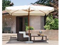 Foto ombrellone rettangolare 3×4 mt in legno copertura ecru o verde per arredi contract