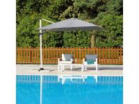 Foto ombrellone per arredo ristoranti quadrato 3×3 mt fusto wooden look con con maniglione