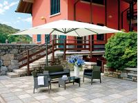 Foto ombrellone rettangolare per arredo bar ristorante pizzeria 3x4 mt copertura ecru