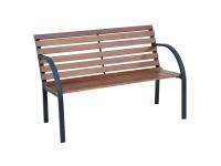 Foto panche in legno di rovere e tubo metallo epoxy per arredo esterno