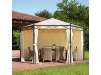 Foto gazebo esagonale con struttura in ferro antracite ø 4 mt arredo contract