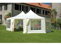 Foto tendone 9,00×6,50 mt. con struttura ø 34 mm in ferro epoxy bianco