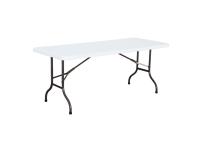 Foto tavolo catering pieghevole 183x76 con piano bianco polietilene alta densità