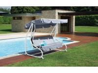 Foto dondolo per arredo terrazza piscina giardino in ferro rivestimento poliestere grigio