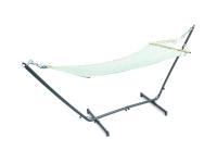 Foto amaca in rete di cotone con stecche in legno per arredo giardino terrazza piscina relax