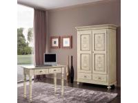 Foto armadio in legno 2 ante 2 cassetti decorato per arredamenti in stile classico barocco