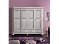 Foto armadio in legno 4 ante 4 cassetti decorato