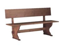 Foto panca pizzeria 200 con schienale in legno di pino massello