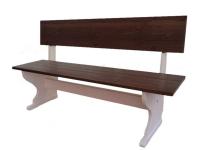 Foto panca in legno di pino massello con schienale stile shabby chic